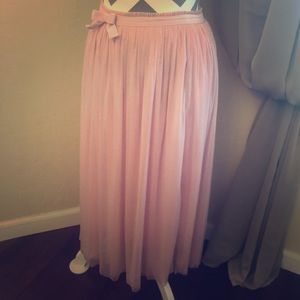 Beautiful Layered Pink Maxi Skirt